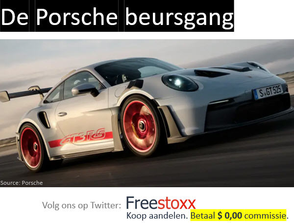 De beursgang oftewel IPO van het aandeel Porsche.
