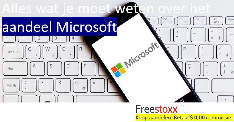 Het aandeel Microsoft op de Nasdaq beurs.