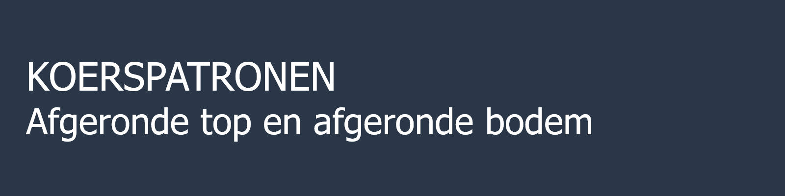 Informatie over koerspatronen in grafieken: de afgeronde top (rounded top) en afgeronde bodem (rounded bottom) chart pattern.